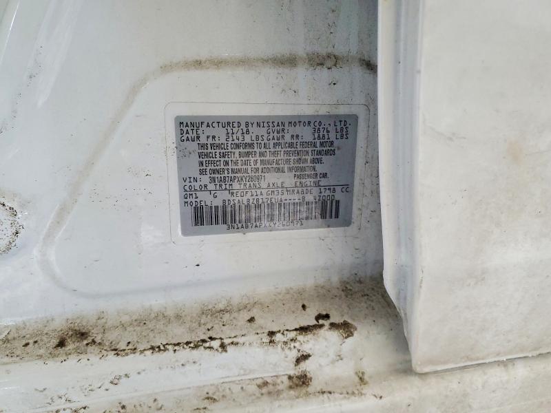 Продаж на аукціоні авто 2019 Nissan Sentra S, vin: 3N1AB7APXKY260971, номер лоту: 74986245