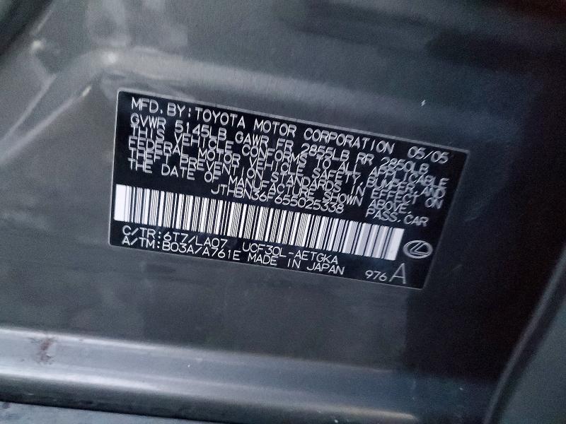86149605 :رقم المزاد ، JTHBN36F655025338 vin ، 2005 Lexus Ls 430 مزاد بيع