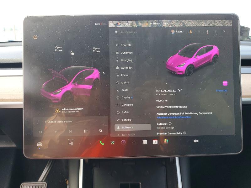 Aukcja sprzedaży 2021 Tesla Model Y, vin: 5YJYGDED2MF103543, numer aukcji: 99294945