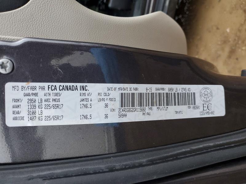Продажа на аукционе авто 2016 Dodge Grand Cara, vin: 2C4RDGBG2GR115682, номер лота: 72888685