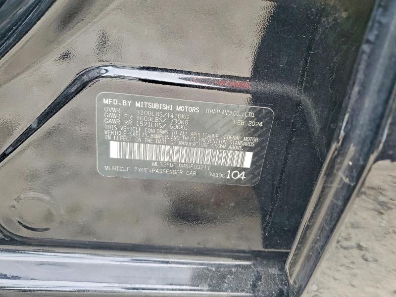 Продаж на аукціоні авто 2024 Mitsubishi Mirage, vin: ML32FUFJXRHF09211, номер лоту: 99753765