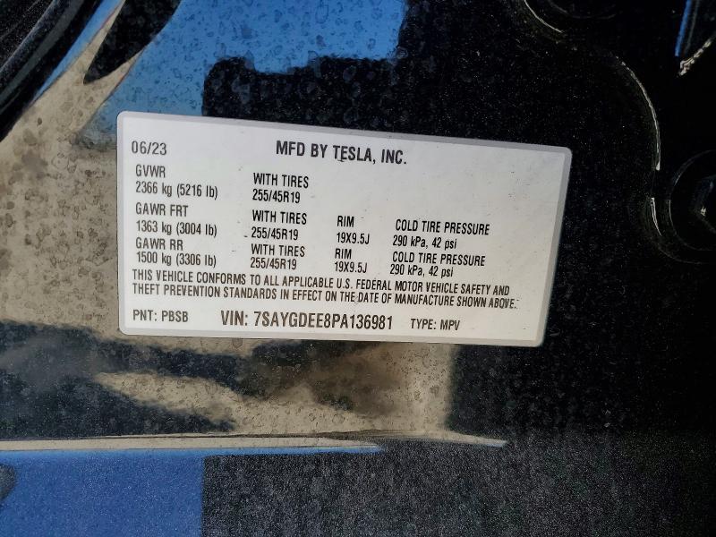 Aukcja sprzedaży 2023 Tesla Model Y, vin: 7SAYGDEE8PA136981, numer aukcji: 75211615