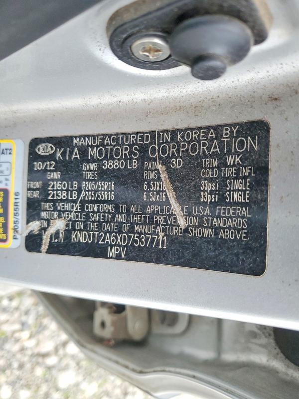Aukcja sprzedaży 2013 Kia Soul, vin: KNDJT2A6XD7537711, numer aukcji: 99556345