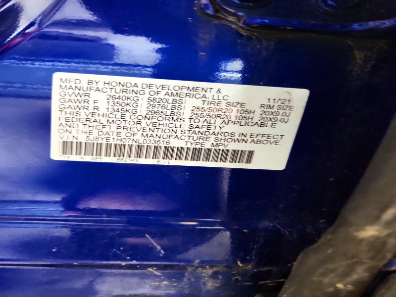 2022 Acura Mdx მანქანა იყიდება აუქციონზე, vin: 5J8YE1H07NL033616, აუქციონის ნომერი: 74240315