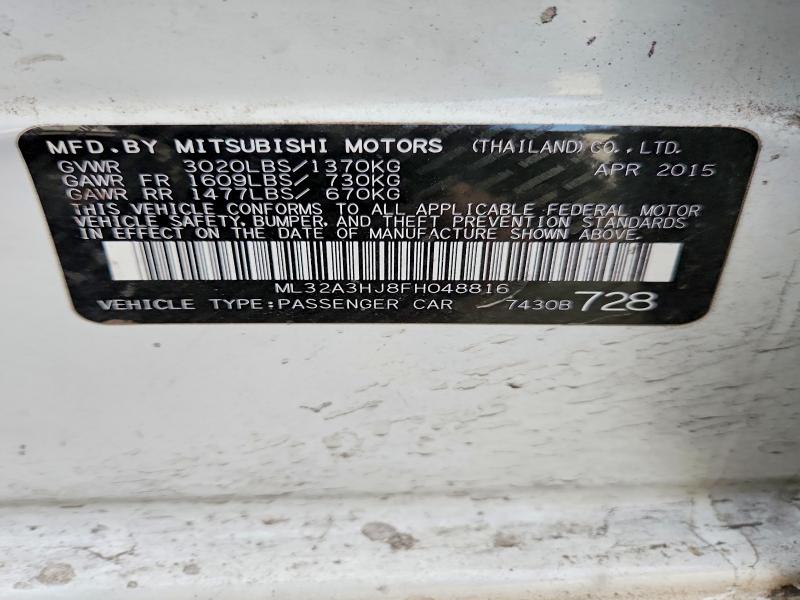 Продаж на аукціоні авто 2015 Mitsubishi Mirage, vin: ML32A3HJ8FH048816, номер лоту: 98479365