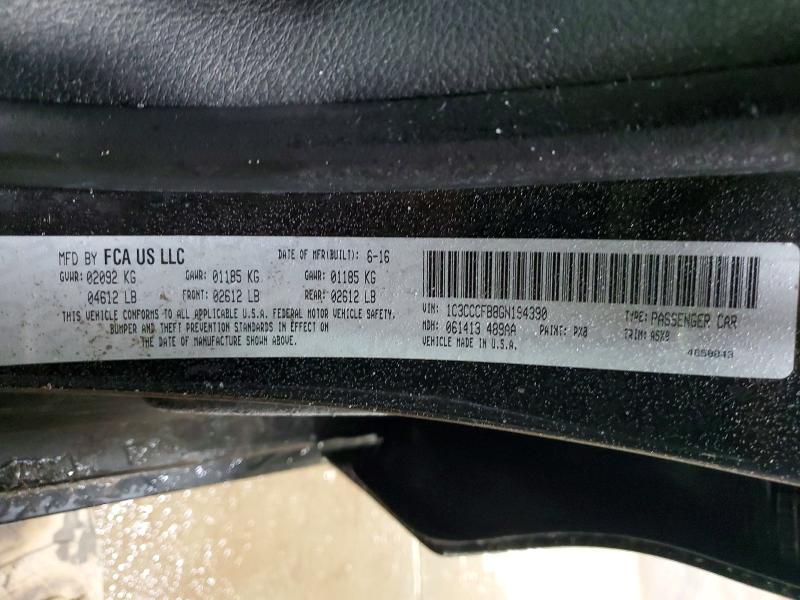 73795985 :رقم المزاد ، 1C3CCCFB8GN194390 vin ، 2016 Chrysler 200 مزاد بيع