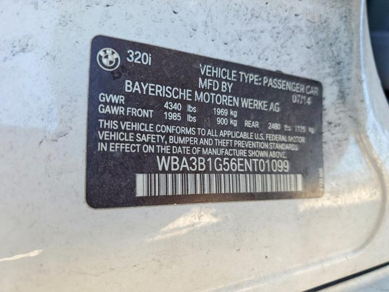 98490425 :رقم المزاد ، WBA3B1G56ENT01099 vin ، 2014 Bmw 320 مزاد بيع