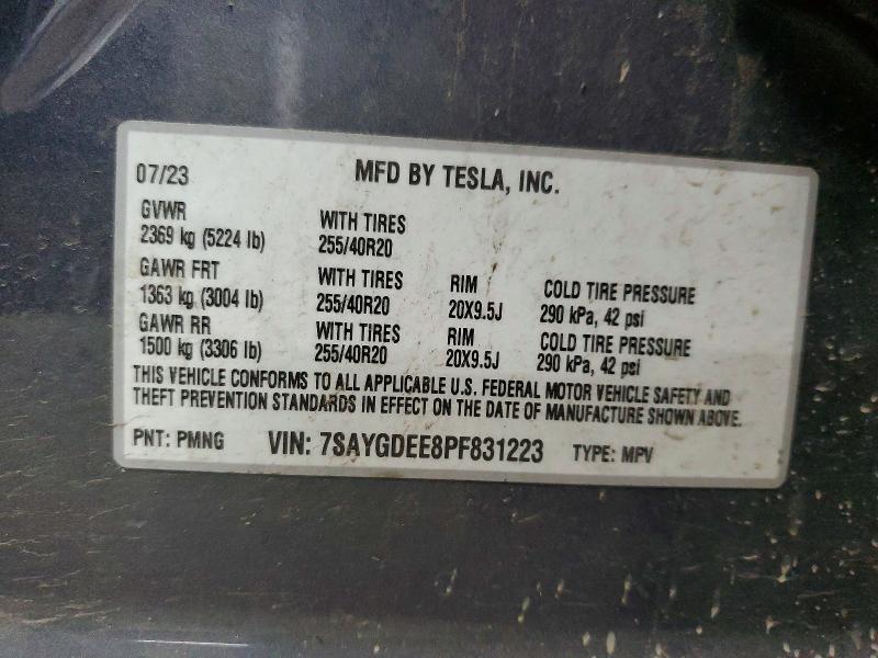 Aukcja sprzedaży 2023 Tesla Model Y, vin: 7SAYGDEE8PF831223, numer aukcji: 74683005