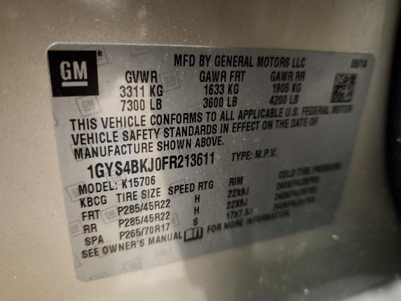 Продаж на аукціоні авто 2015 Cadillac Escalade, vin: 1GYS4BKJ0FR213611, номер лоту: 74859325