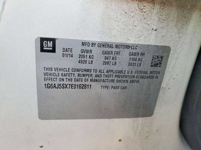 2014 Cadillac Ats მანქანა იყიდება აუქციონზე, vin: 1G6AJ5SX7E0162811, აუქციონის ნომერი: 99823645