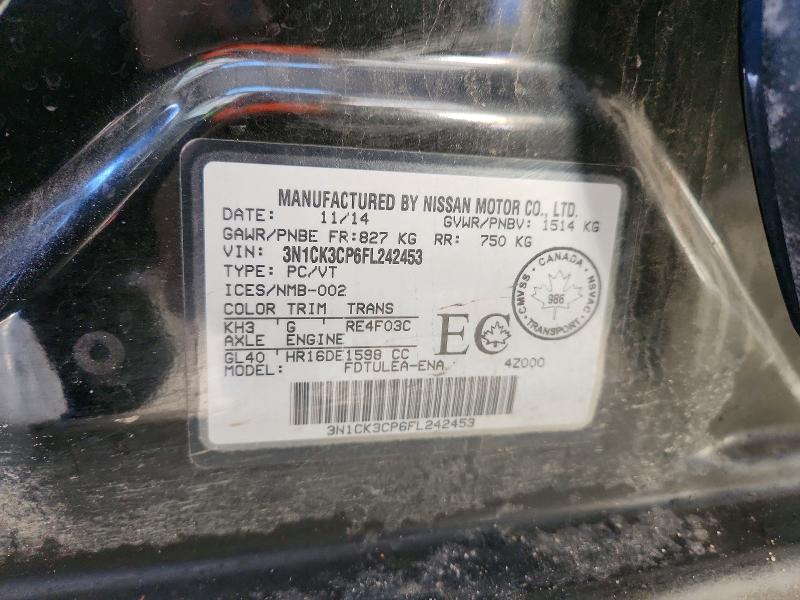 Продажа на аукционе авто 2015 Nissan Micra, vin: 3N1CK3CP6FL242453, номер лота: 73143725