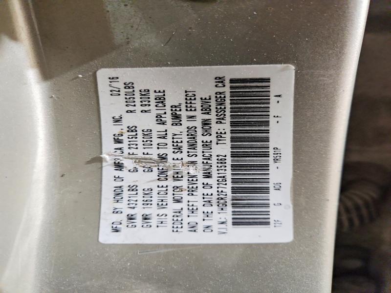 Aukcja sprzedaży 2016 Honda Accord, vin: 1HGCR2F72GA135862, numer aukcji: 73429755