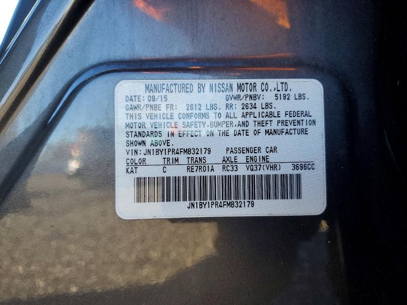 Продажа на аукционе авто 2015 Infiniti Q70l, vin: JN1BY1PR4FM832179, номер лота: 72332715