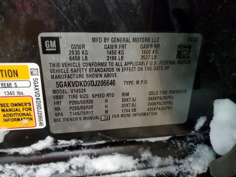 Продаж на аукціоні авто 2013 Buick Enclave, vin: 5GAKVDKD9DJ206646, номер лоту: 74878455