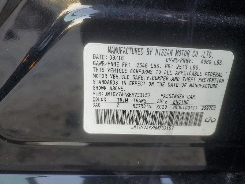 Aukcja sprzedaży 2017 Infiniti Q50, vin: JN1EV7APXHM733157, numer aukcji: 73093035
