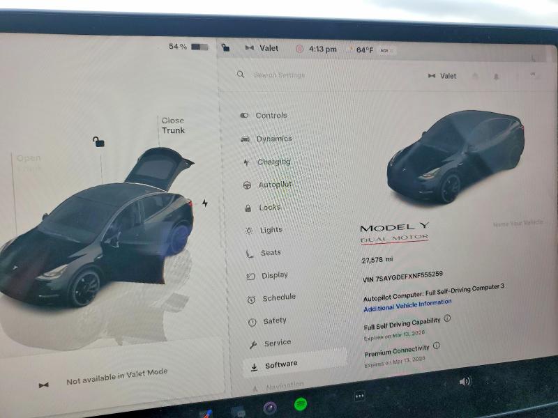 Продаж на аукціоні авто 2022 Tesla Model Y, vin: 7SAYGDEFXNF555259, номер лоту: 74098325