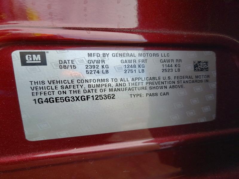Продаж на аукціоні авто 2016 Buick Lacrosse, vin: 1G4GE5G3XGF125362, номер лоту: 73758205