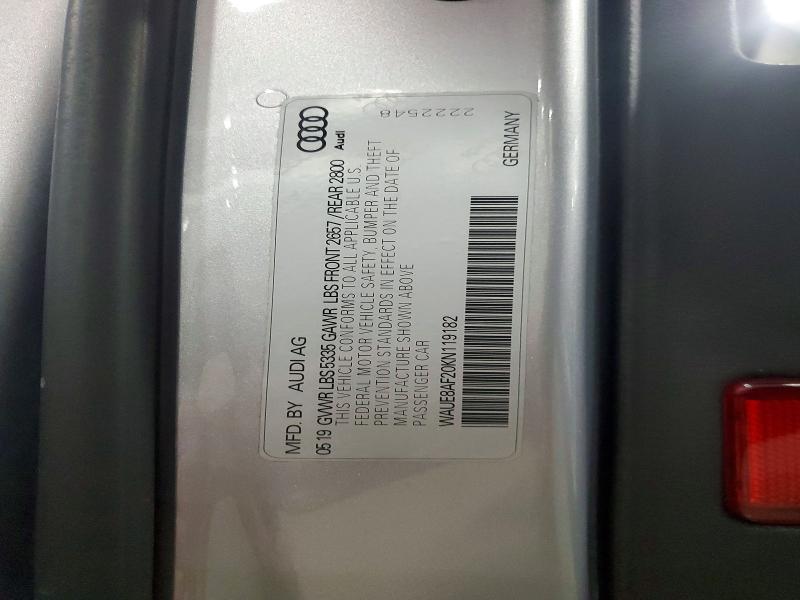Aukcja sprzedaży 2019 Audi A6, vin: WAUE8AF20KN119182, numer aukcji: 74621565