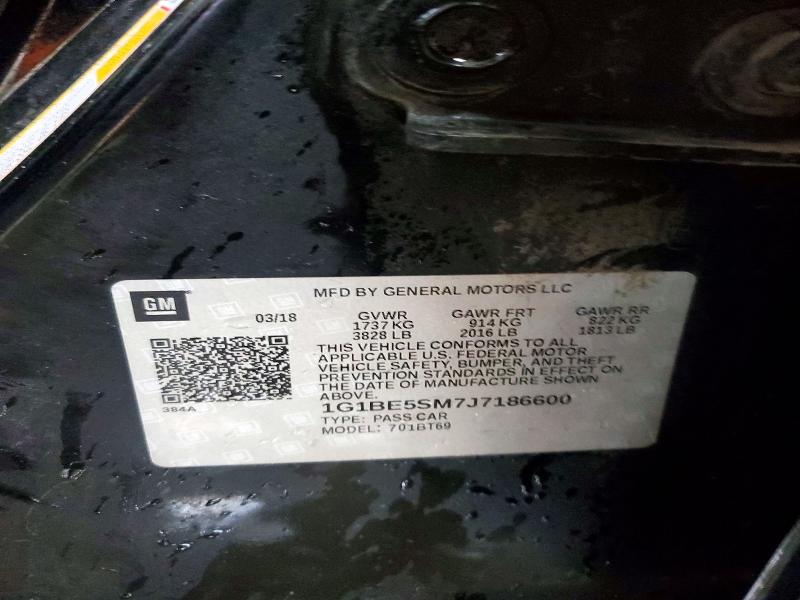 2018 Chevrolet Cruze მანქანა იყიდება აუქციონზე, vin: 1G1BE5SM7J7186600, აუქციონის ნომერი: 73223045
