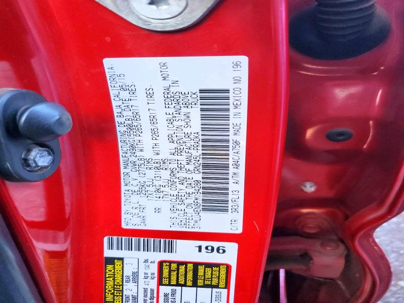 75111135 :رقم المزاد ، 3TMLU4EN8FM194280 vin ، 2015 Toyota Tacoma مزاد بيع