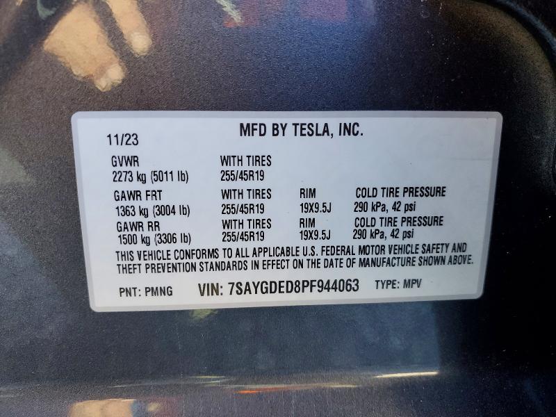 Aukcja sprzedaży 2023 Tesla Model Y, vin: 7SAYGDED8PF944063, numer aukcji: 98603395