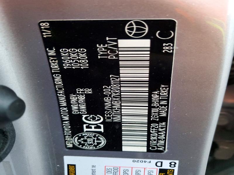 2019 Toyota C-hr Xle მანქანა იყიდება აუქციონზე, vin: NMTKHMBX7KR081127, აუქციონის ნომერი: 99192905