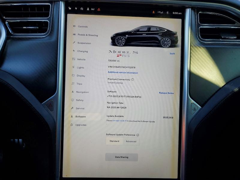 2012 Tesla Model S მანქანა იყიდება აუქციონზე, vin: 5YJSA1CP8CFP02979, აუქციონის ნომერი: 95692995