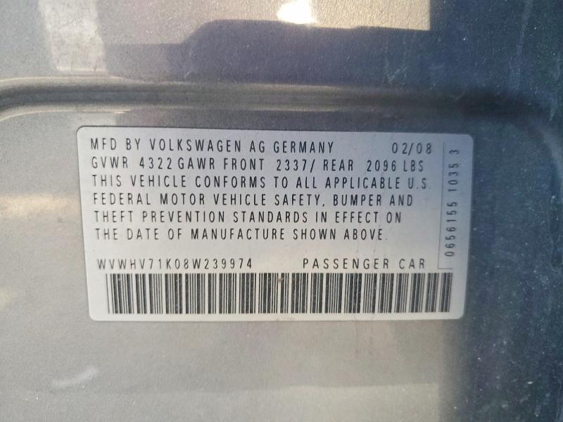 Aukcja sprzedaży 2008 Volkswagen Gti, vin: WVWHV71K08W239974, numer aukcji: 98892515