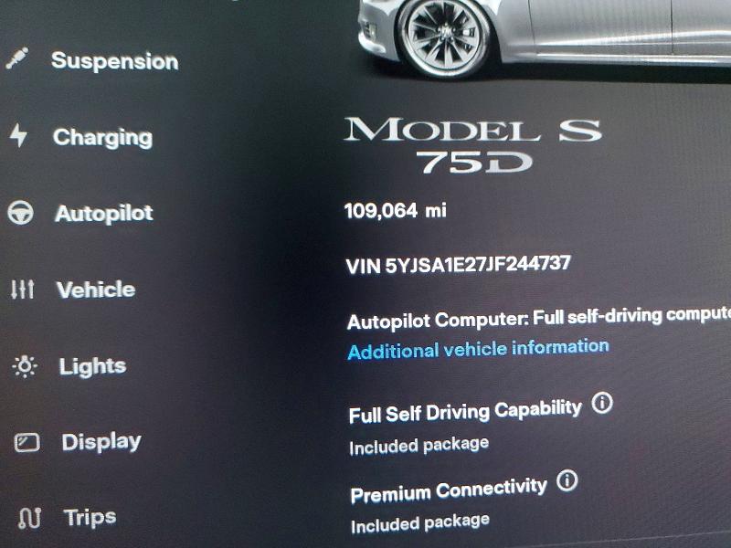 Продажа на аукционе авто 2018 Tesla Model S, vin: 5YJSA1E27JF244737, номер лота: 98070265