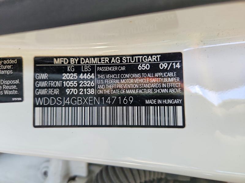 99581875 :رقم المزاد ، WDDSJ4GBXEN147169 vin ، 2014 Mercedes-benz Cla مزاد بيع