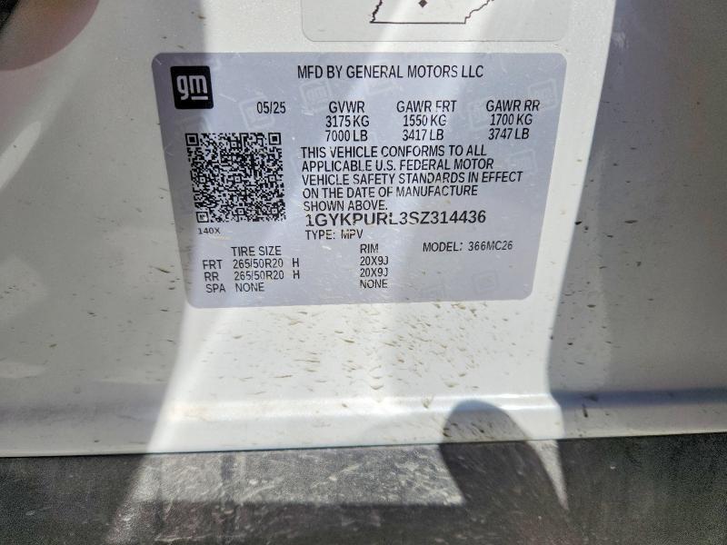 Продаж на аукціоні авто 2025 Cadillac Lyriq, vin: 1GYKPURL3SZ314436, номер лоту: 75288355