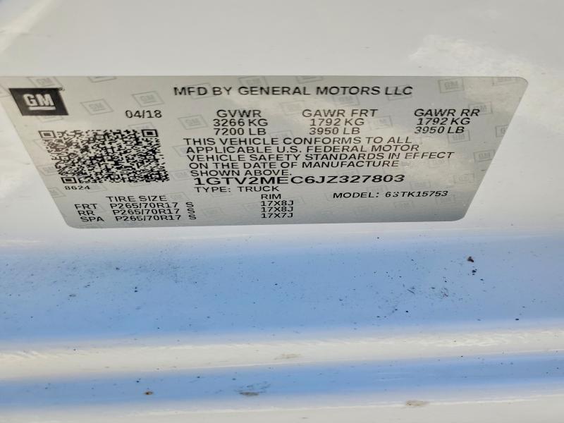 Продажа на аукционе авто 2018 Gmc Sierra, vin: 1GTV2MEC6JZ327803, номер лота: 75527035