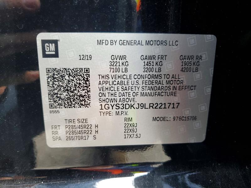 Продаж на аукціоні авто 2020 Cadillac Escalade, vin: 1GYS3DKJ9LR221717, номер лоту: 75053245