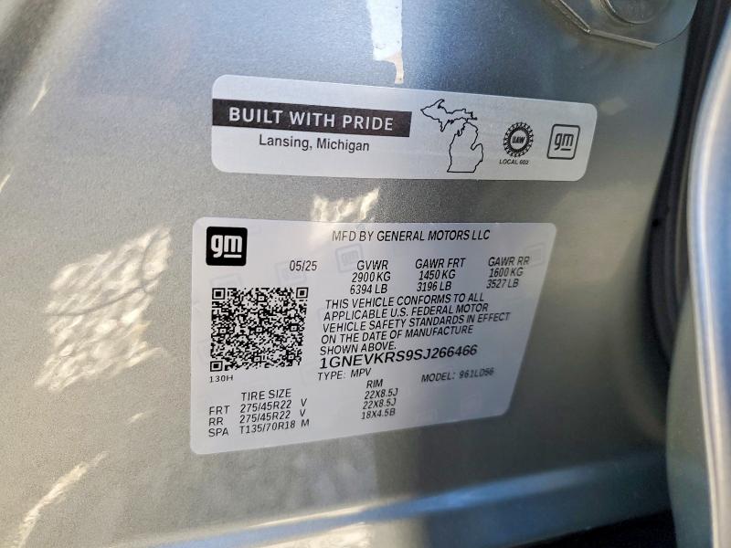 98659445 :رقم المزاد ، 1GNEVKRS9SJ266466 vin ، 2025 Chevrolet Traverse مزاد بيع