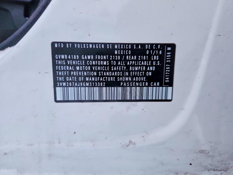 Продажа на аукционе авто 2016 Volkswagen Jetta, vin: 3VW267AJ9GM313382, номер лота: 73945665