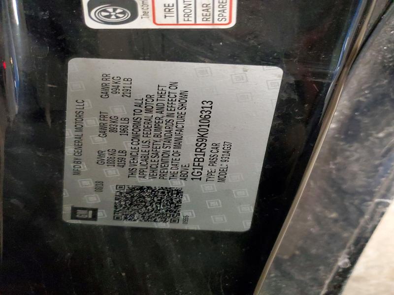 74367885 :رقم المزاد ، 1G1FB1RS9K0106313 vin ، 2019 Chevrolet Camaro مزاد بيع
