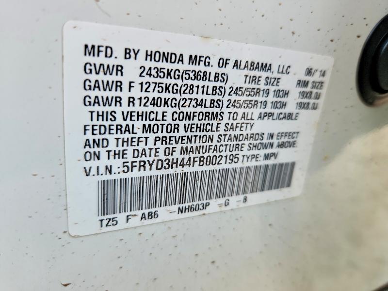 Продаж на аукціоні авто 2015 Acura Mdx, vin: 5FRYD3H44FB002195, номер лоту: 99127225