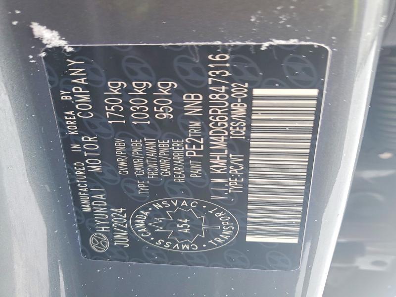 73801115 :رقم المزاد ، KMHLM4DG6RU847316 vin ، 2024 Hyundai Elantra مزاد بيع