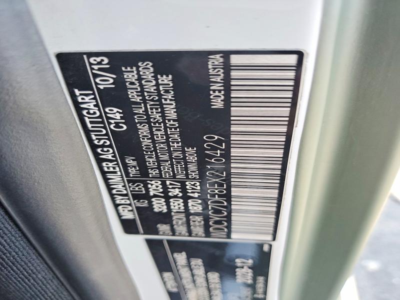 Aukcja sprzedaży 2014 Mercedes-benz G, vin: WDCYC7DF8EX216429, numer aukcji: 73204095