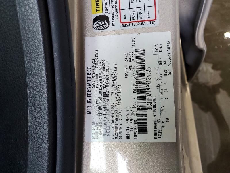 Продаж на аукціоні авто 2009 Ford Fusion Se, vin: 3FAHP07199R134523, номер лоту: 74396035