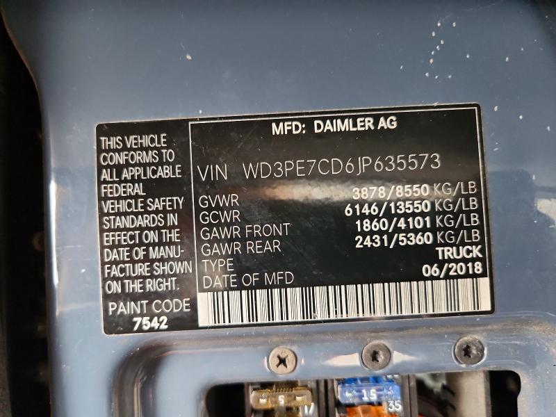Aukcja sprzedaży 2018 Mercedes-benz Sprinter 2, vin: WD3PE7CD6JP635573, numer aukcji: 74005275