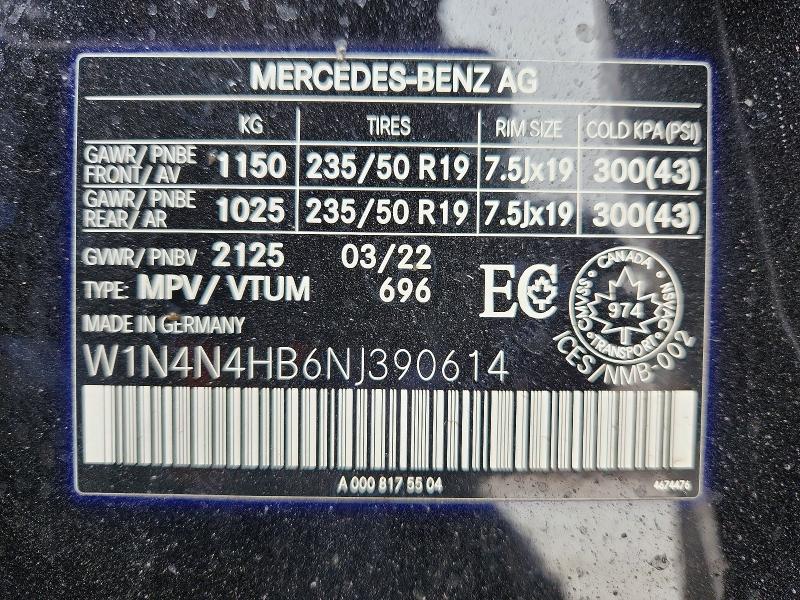Продажа на аукционе авто 2022 Mercedes-benz Gla, vin: W1N4N4HB6NJ390614, номер лота: 75560235
