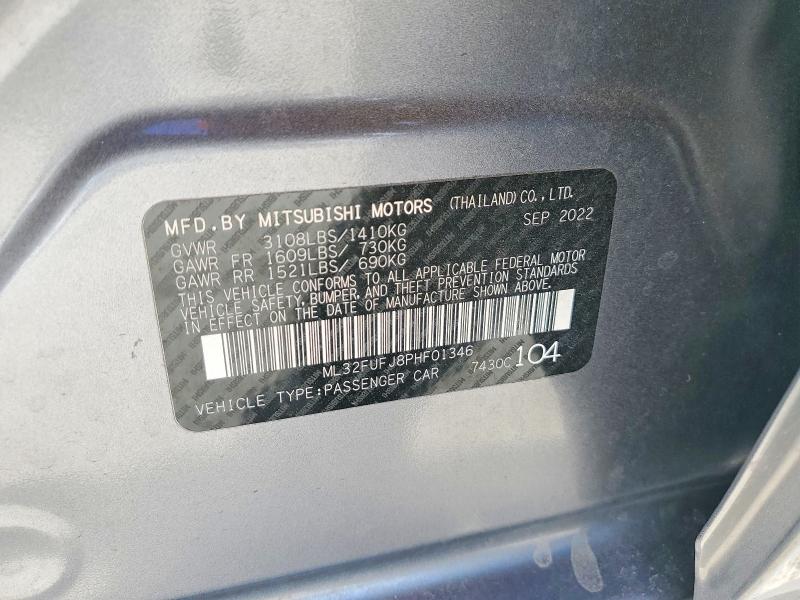 Продаж на аукціоні авто 2023 Mitsubishi Mirage, vin: ML32FUFJ8PHF01346, номер лоту: 72559465