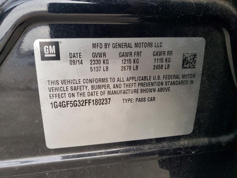 Aukcja sprzedaży 2015 Buick Lacrosse, vin: 1G4GF5G32FF180237, numer aukcji: 75226805