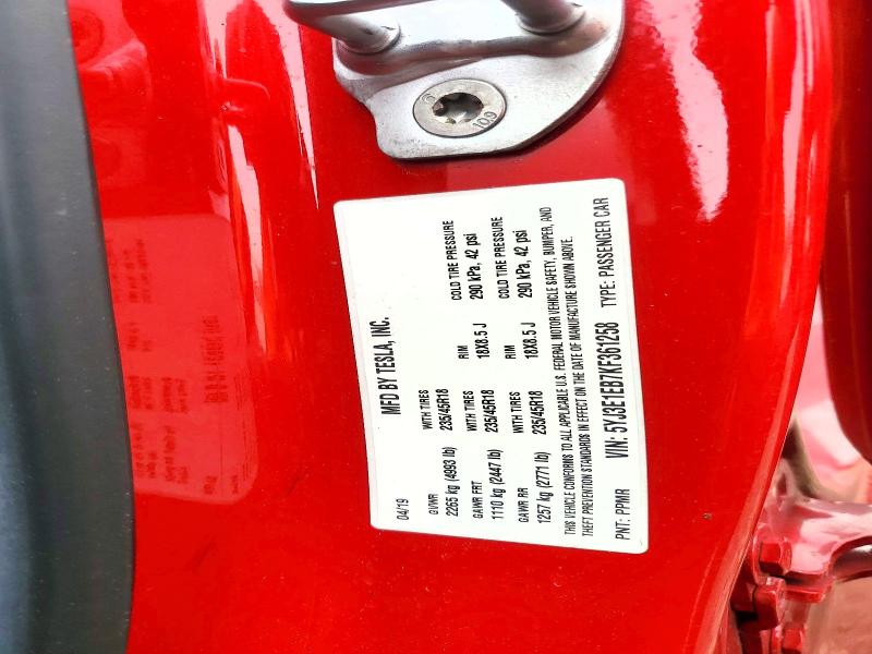 Продаж на аукціоні авто 2019 Tesla Model 3, vin: 5YJ3E1EB7KF361258, номер лоту: 73027505