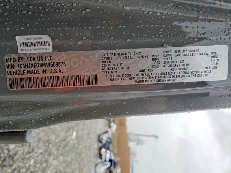 Aukcja sprzedaży 2021 Jeep Wrangler Unlimited, vin: 1C4HJXEG9MW609878, numer aukcji: 98616325