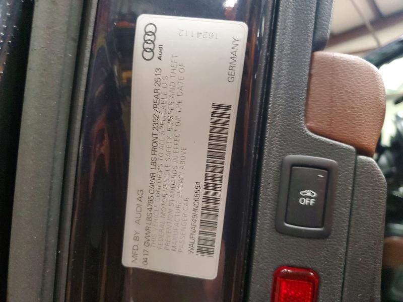 Продажа на аукционе авто 2017 Audi A4, vin: WAUFNAF49HN068594, номер лота: 72462035