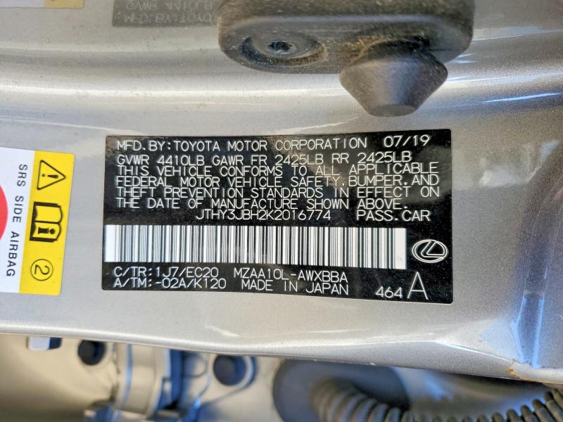 2019 Lexus Ux მანქანა იყიდება აუქციონზე, vin: JTHY3JBH2K2016774, აუქციონის ნომერი: 96589165