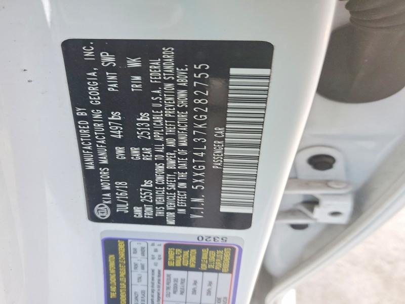 73381035 :رقم المزاد ، 5XXGT4L37KG282755 vin ، 2019 Kia Optima مزاد بيع