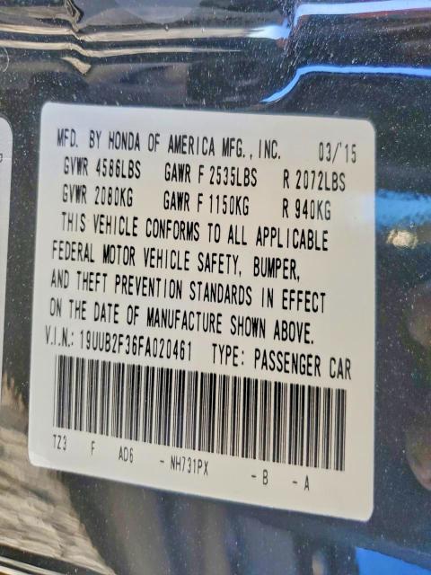 2015 Acura Tlx მანქანა იყიდება აუქციონზე, vin: 19UUB2F36FA020461, აუქციონის ნომერი: 73235445